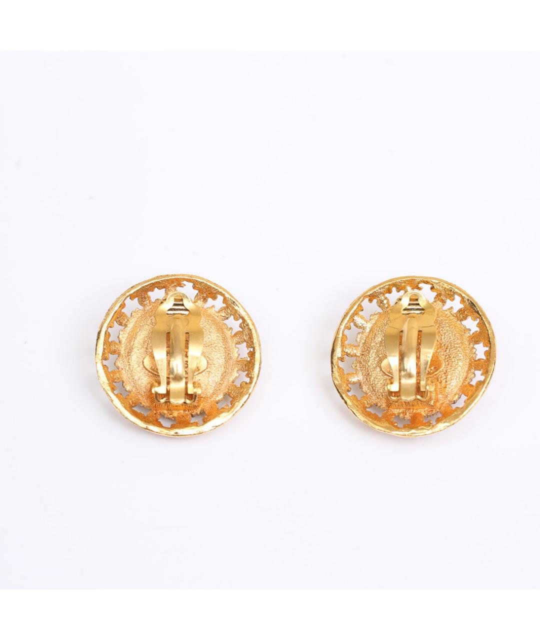 CHANEL Бордовые металлические клипсы, фото 4