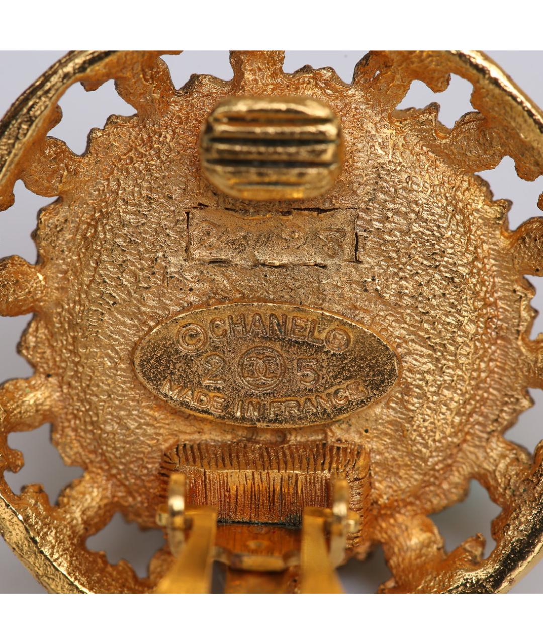 CHANEL Бордовые металлические клипсы, фото 6