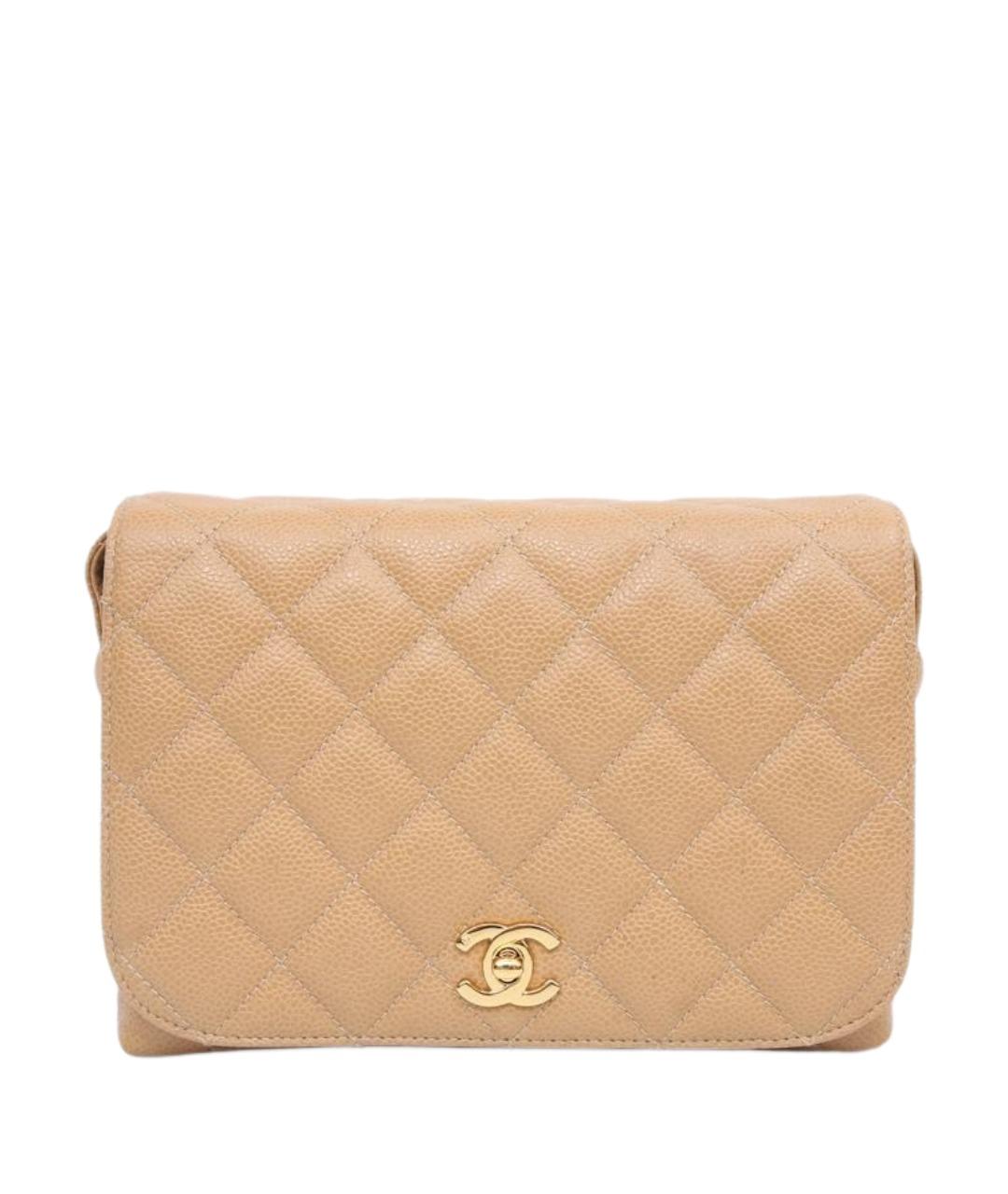 CHANEL Бежевая кожаная сумка через плечо, фото 1