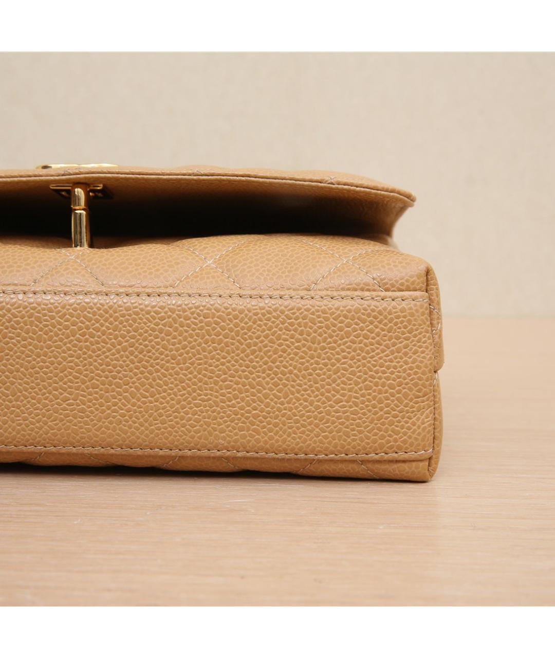 CHANEL Бежевая кожаная сумка через плечо, фото 9
