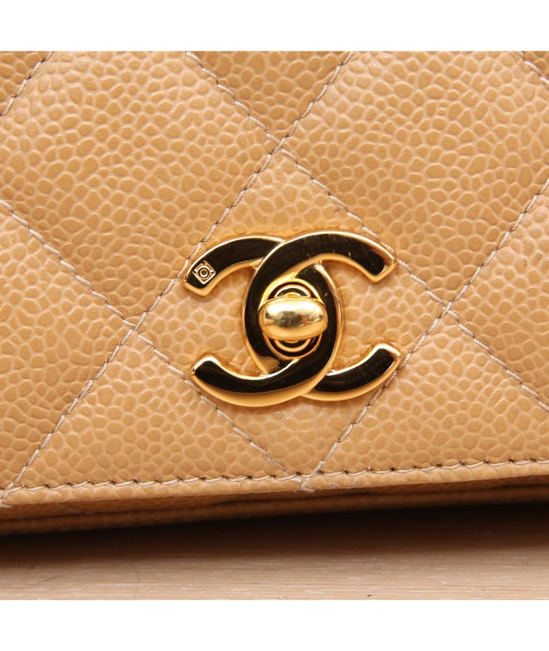 CHANEL Бежевая кожаная сумка через плечо, фото 7