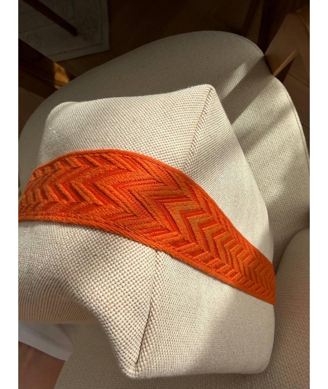 HERMES Бежевая тканевая косметичка, фото 7