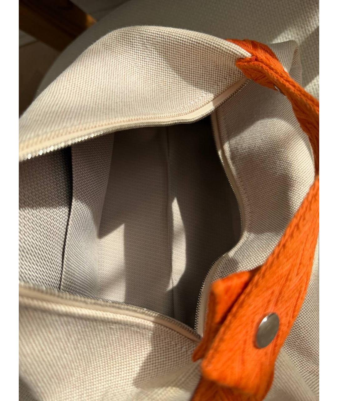 HERMES Бежевая тканевая косметичка, фото 4