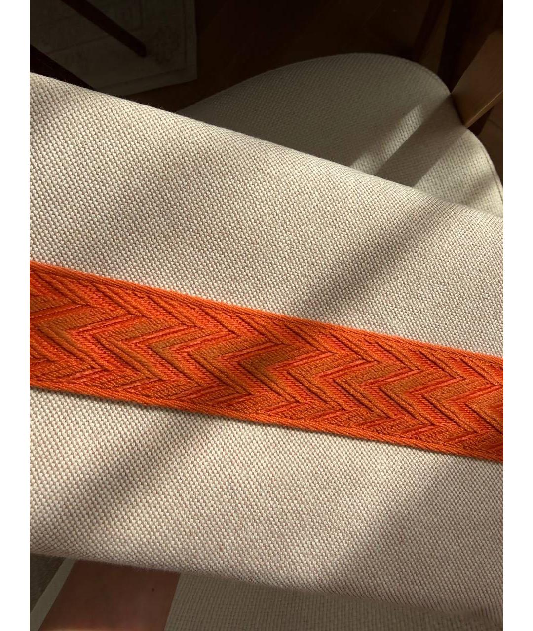 HERMES Бежевая тканевая косметичка, фото 8