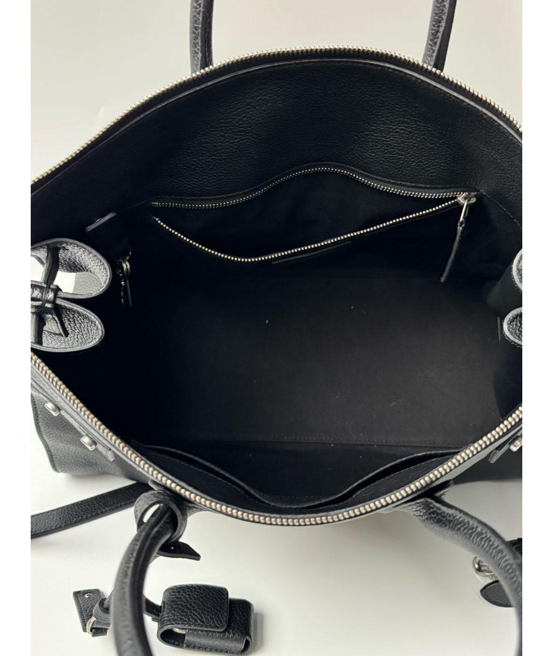 SAINT LAURENT Черная кожаная сумка с короткими ручками, фото 4