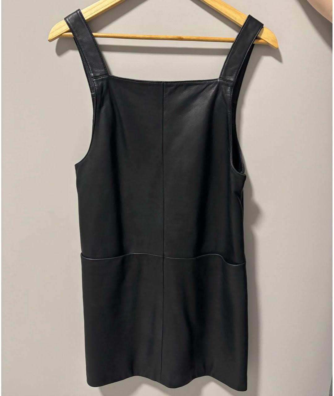 MAJE Черный кожаный сарафан, фото 2