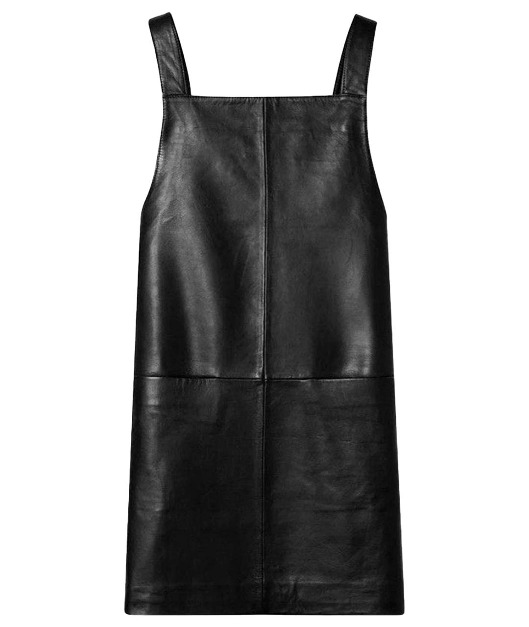 MAJE Черный кожаный сарафан, фото 1