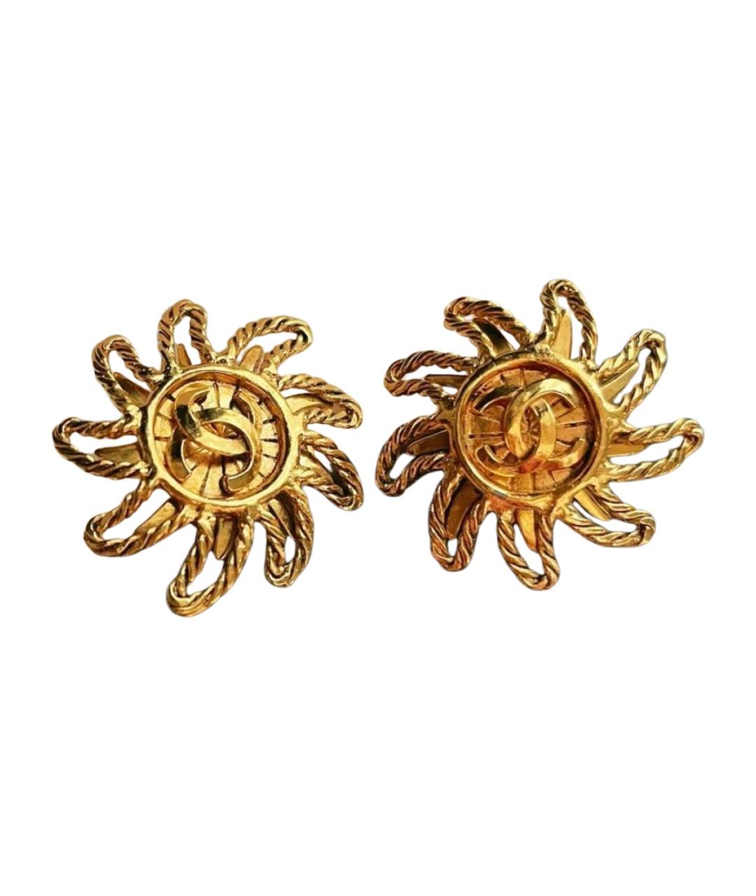 CHANEL Золотые металлические клипсы, фото 1