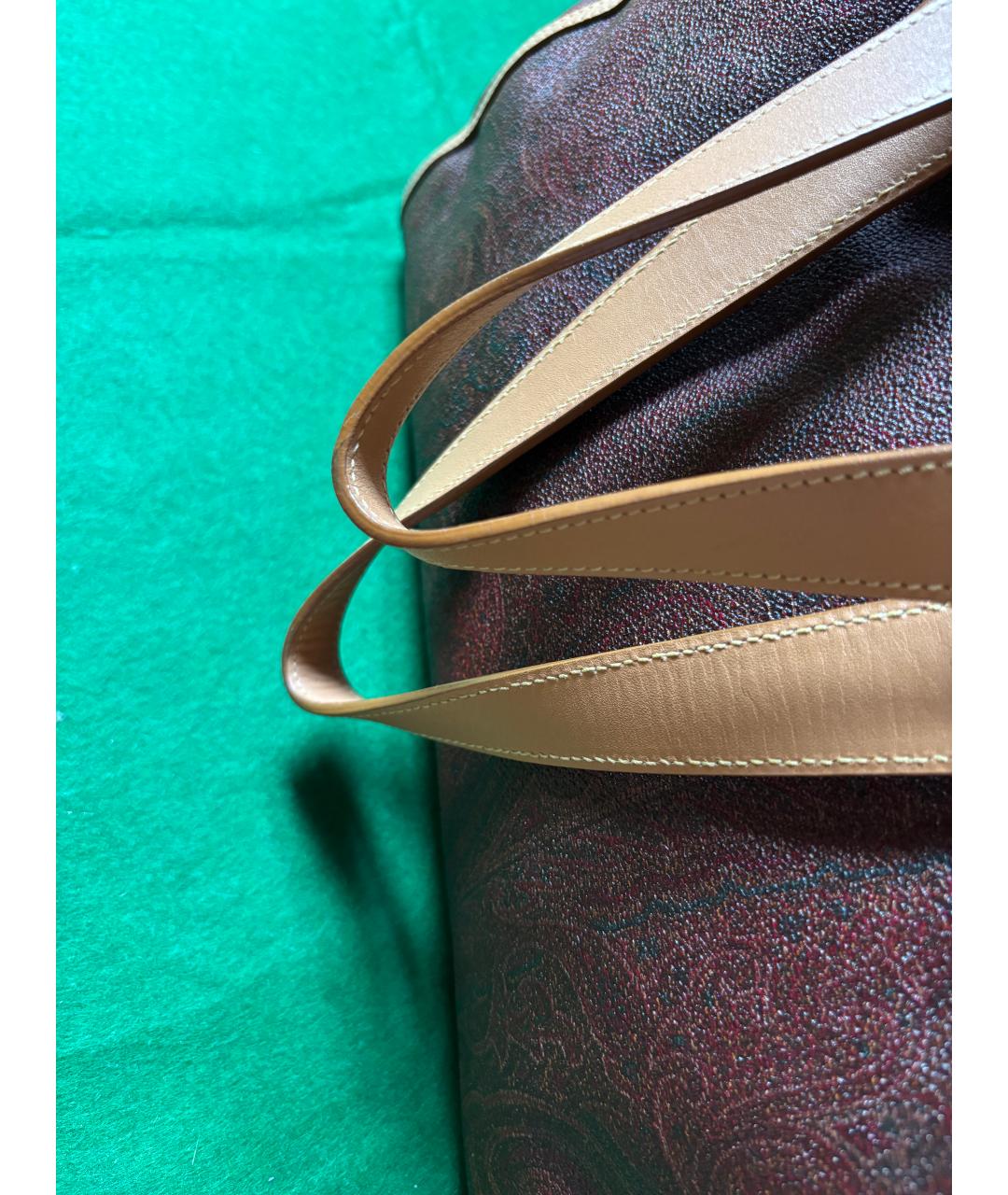 ETRO Коричневая кожаная сумка с короткими ручками, фото 3
