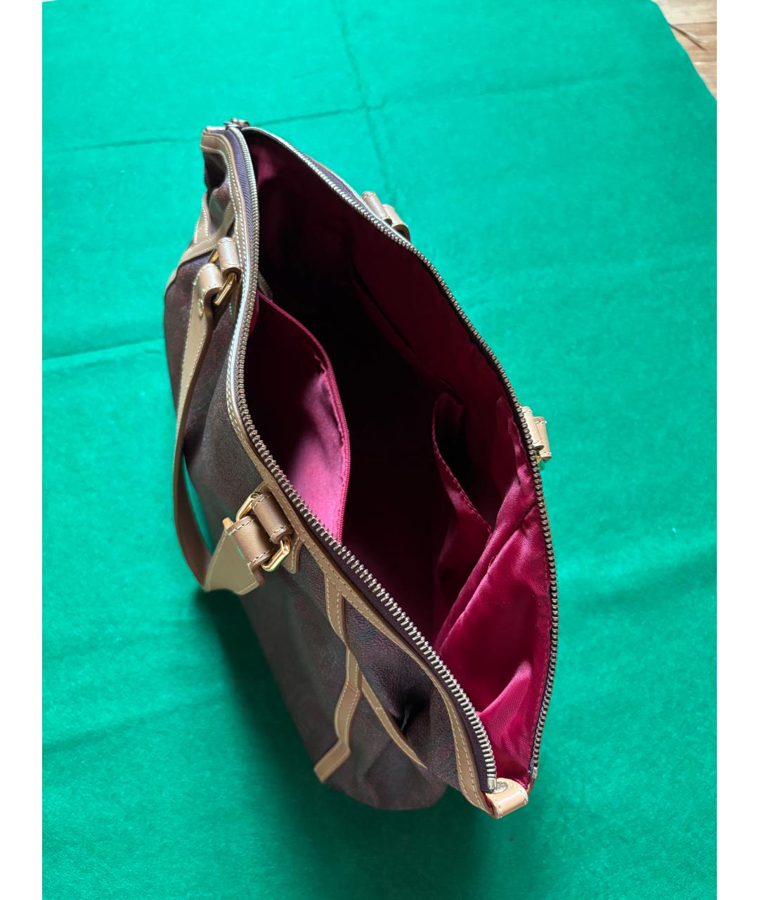 ETRO Коричневая кожаная сумка с короткими ручками, фото 2