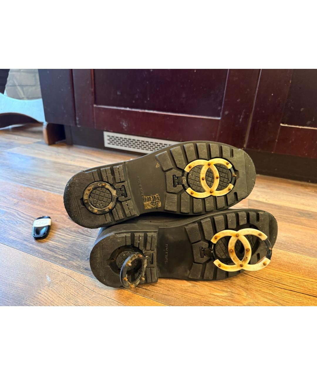 CHANEL Антрацитовые ботинки, фото 7