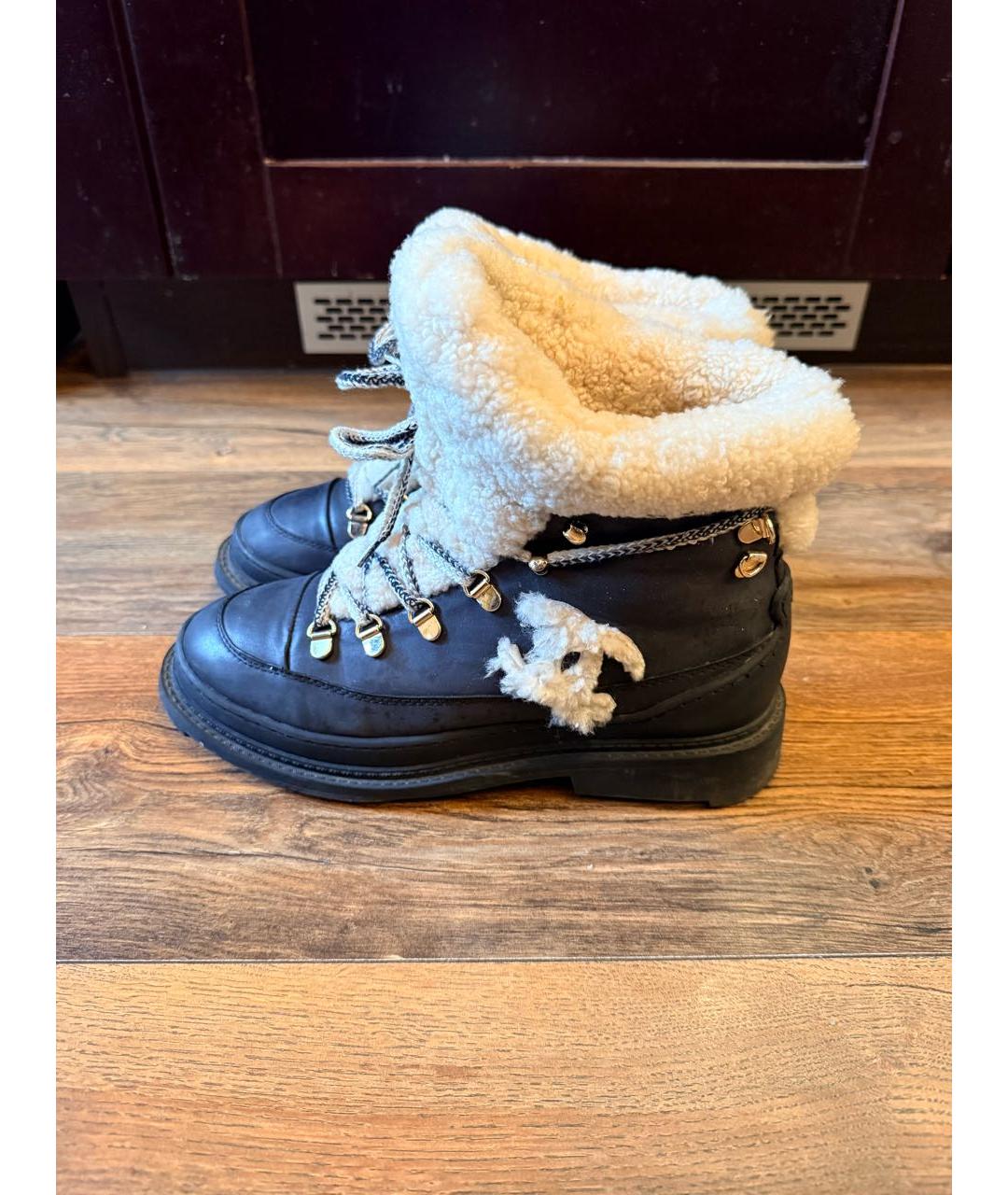 CHANEL Антрацитовые ботинки, фото 3