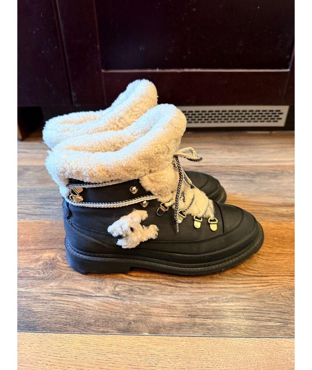 CHANEL Антрацитовые ботинки, фото 9