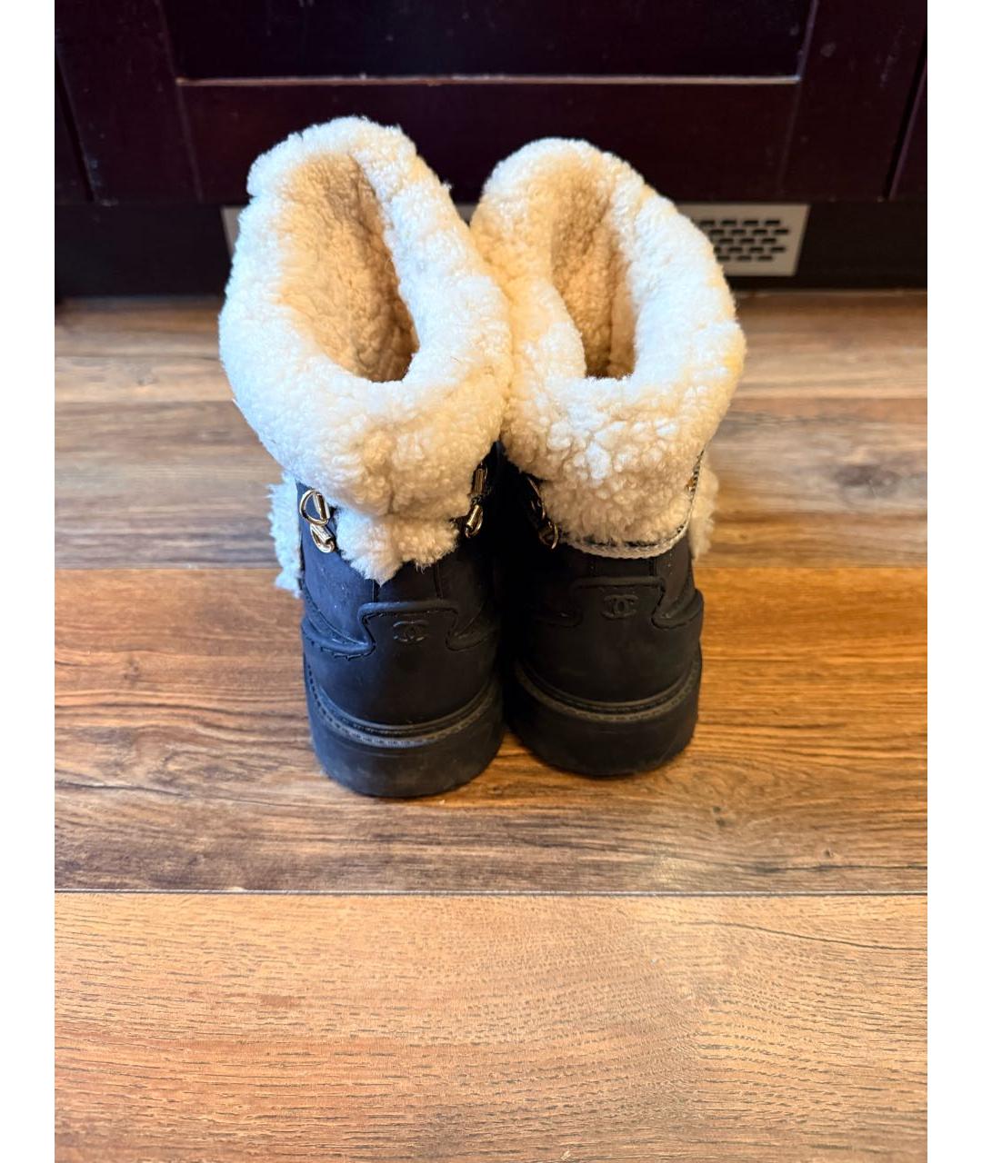 CHANEL Антрацитовые ботинки, фото 4