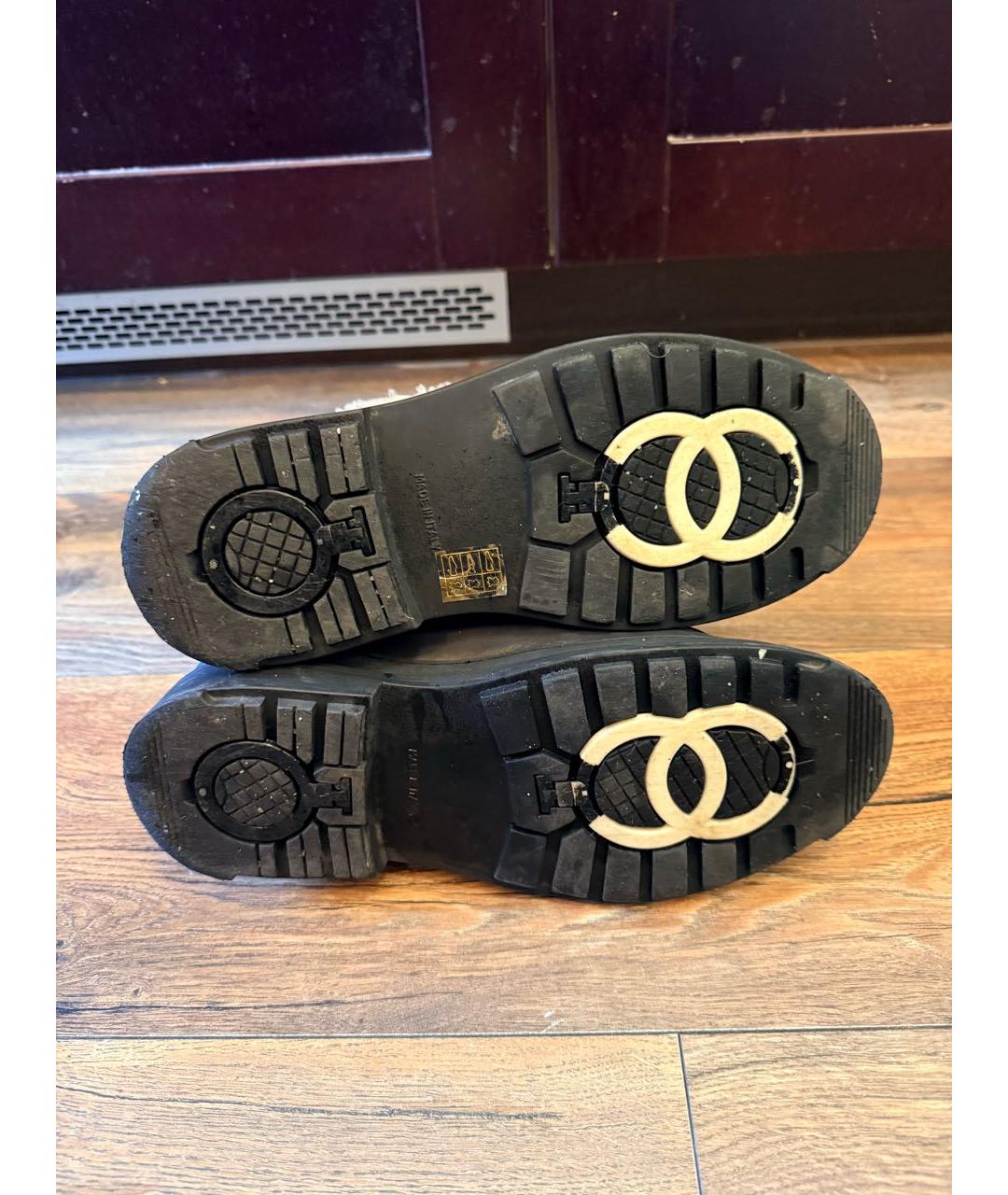 CHANEL Антрацитовые ботинки, фото 6