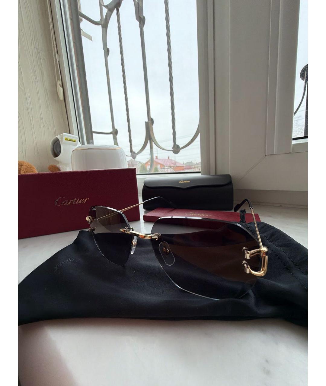 CARTIER Золотые металлические солнцезащитные очки, фото 2