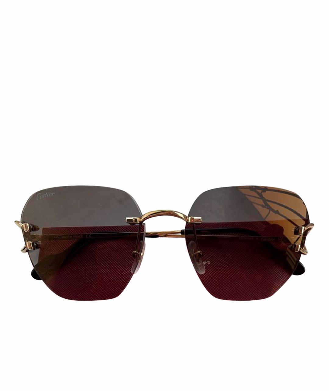 CARTIER Золотые металлические солнцезащитные очки, фото 1