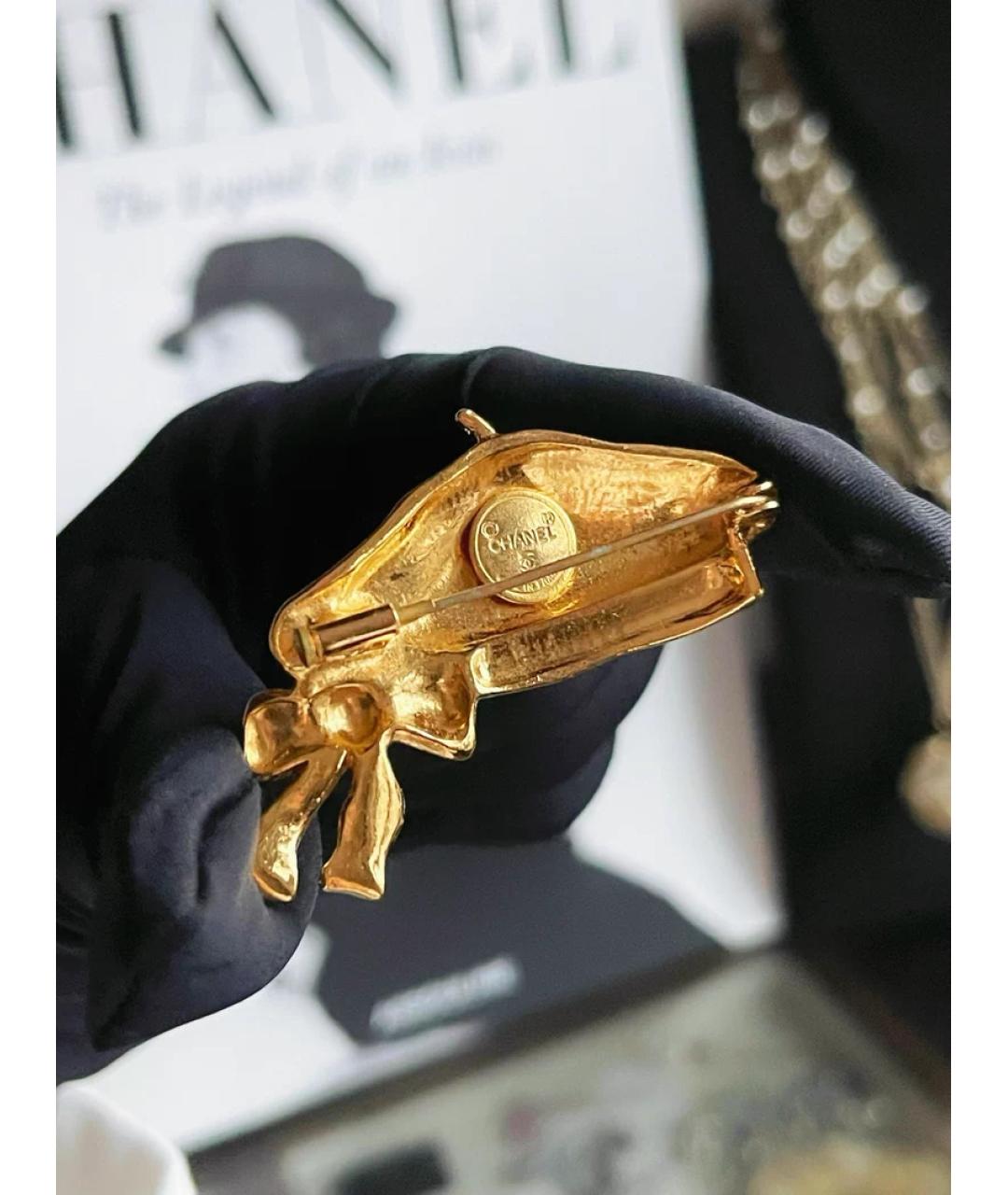 CHANEL Золотая металлическая булавка / брошь, фото 2