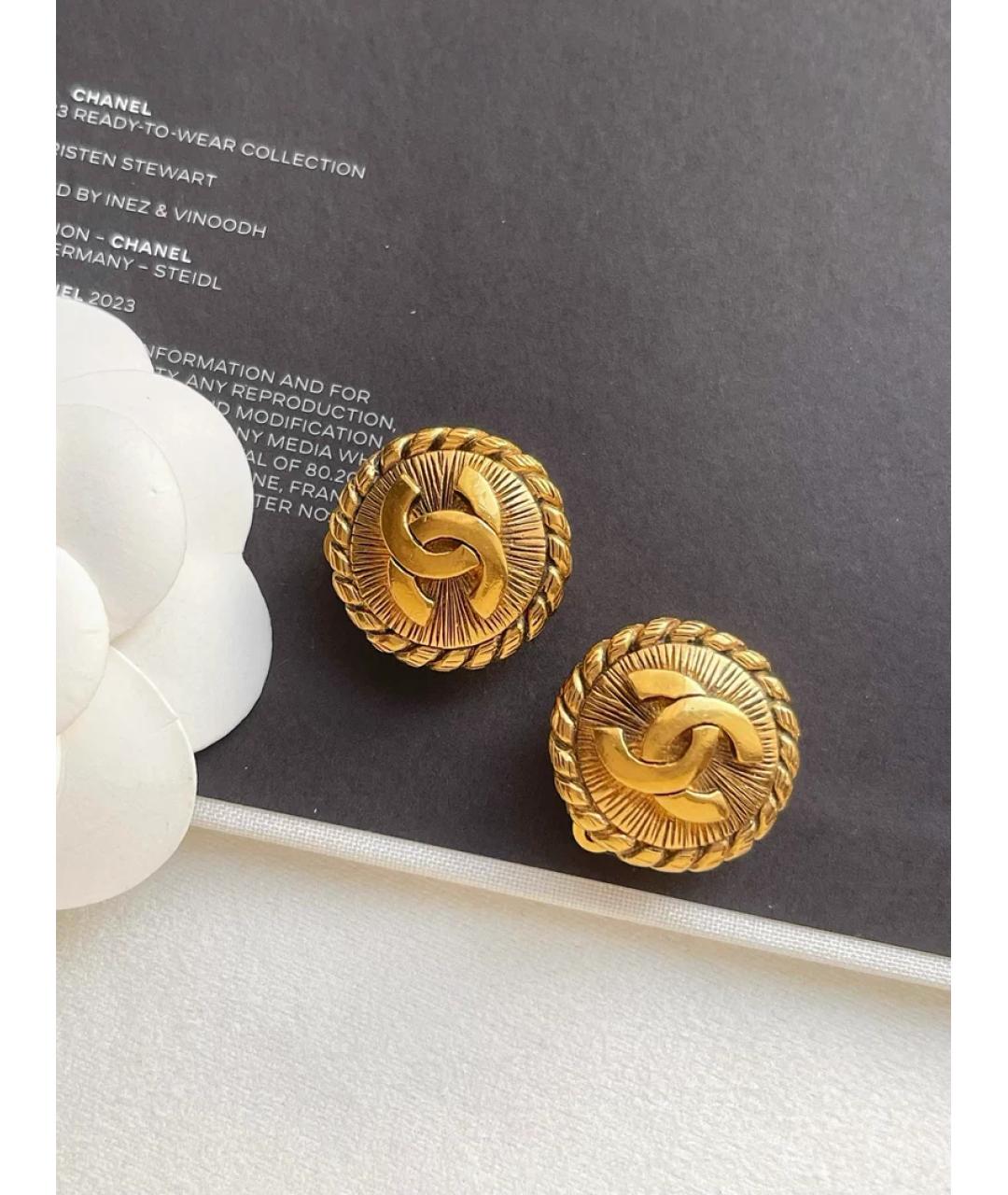 CHANEL Золотые металлические клипсы, фото 6