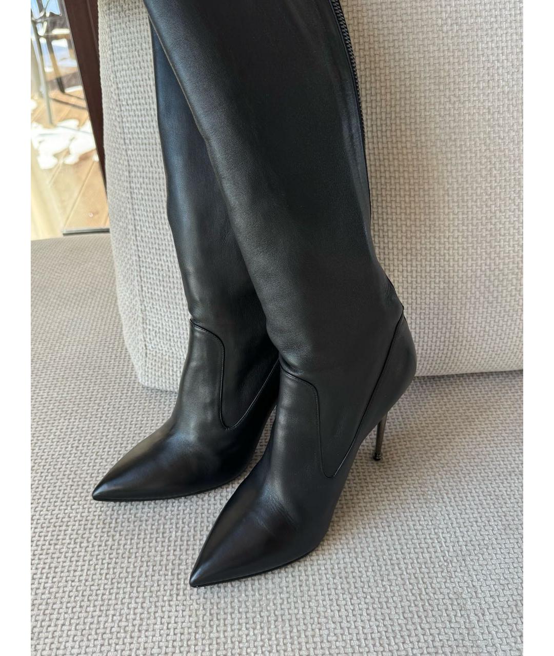 TOM FORD Черные кожаные ботфорты, фото 2