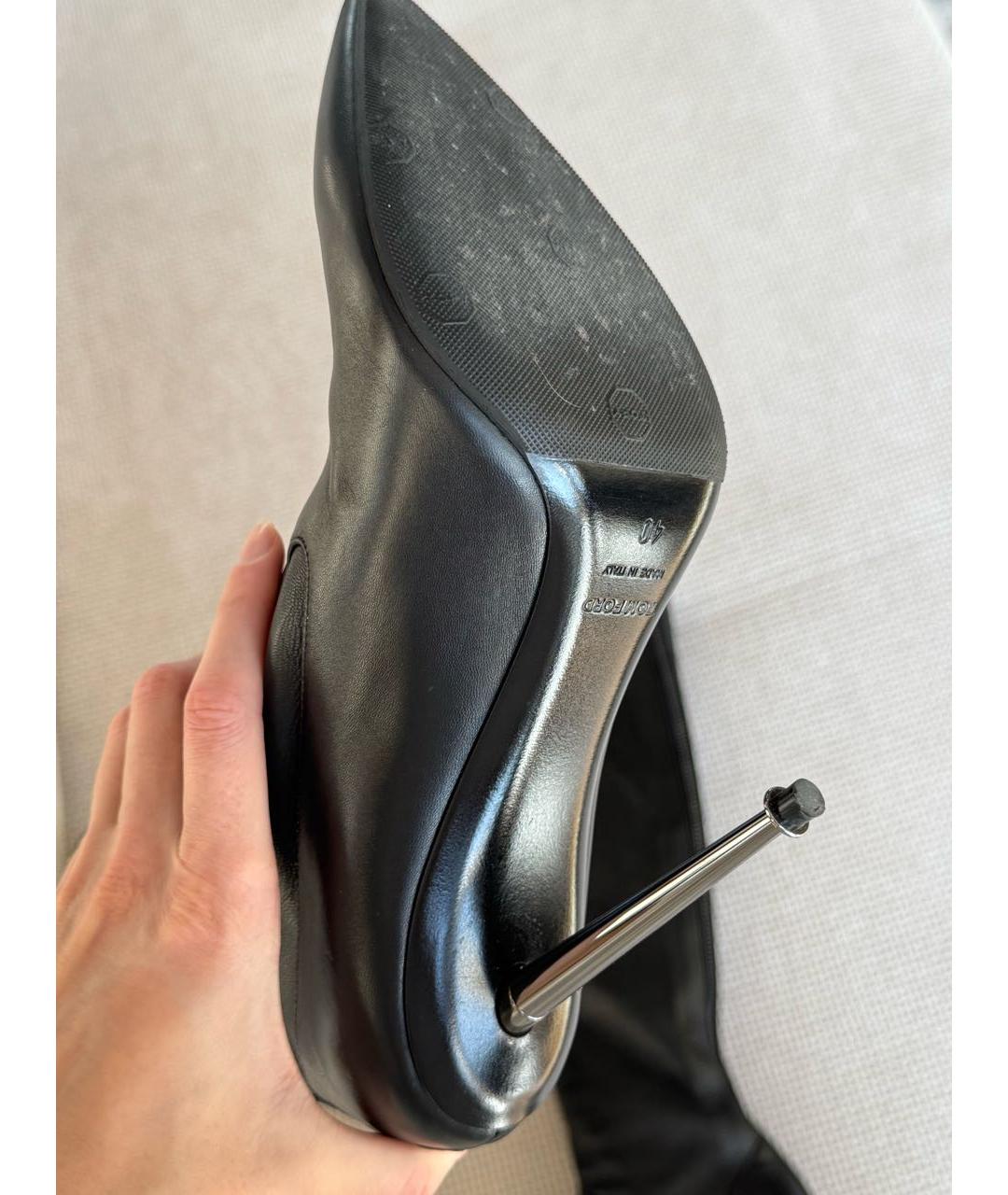 TOM FORD Черные кожаные ботфорты, фото 7