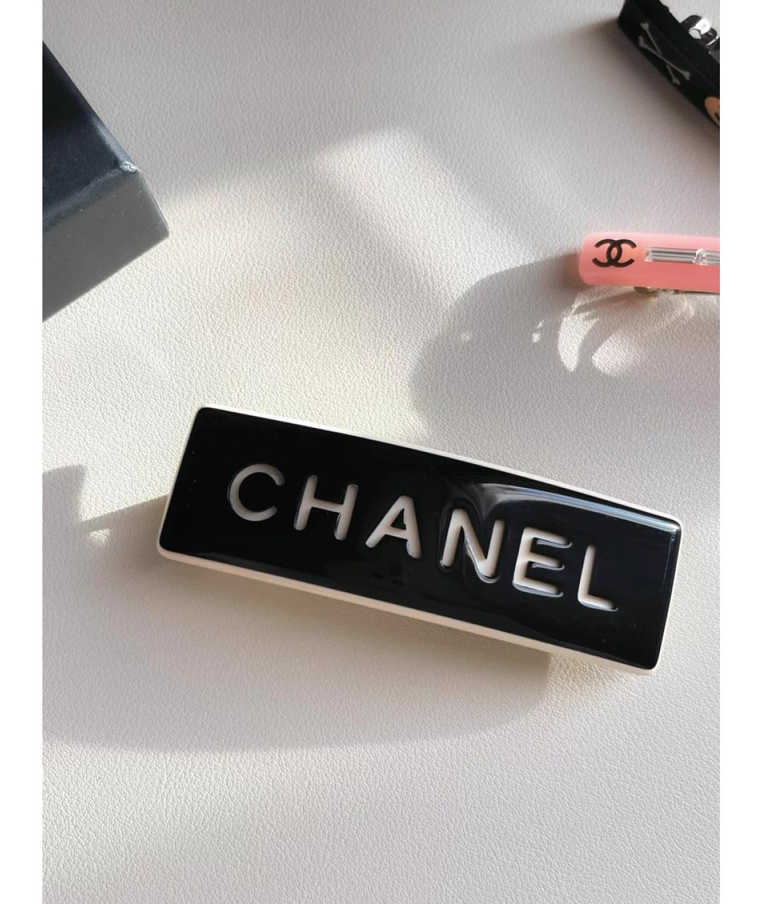 CHANEL Черная заколка, фото 7
