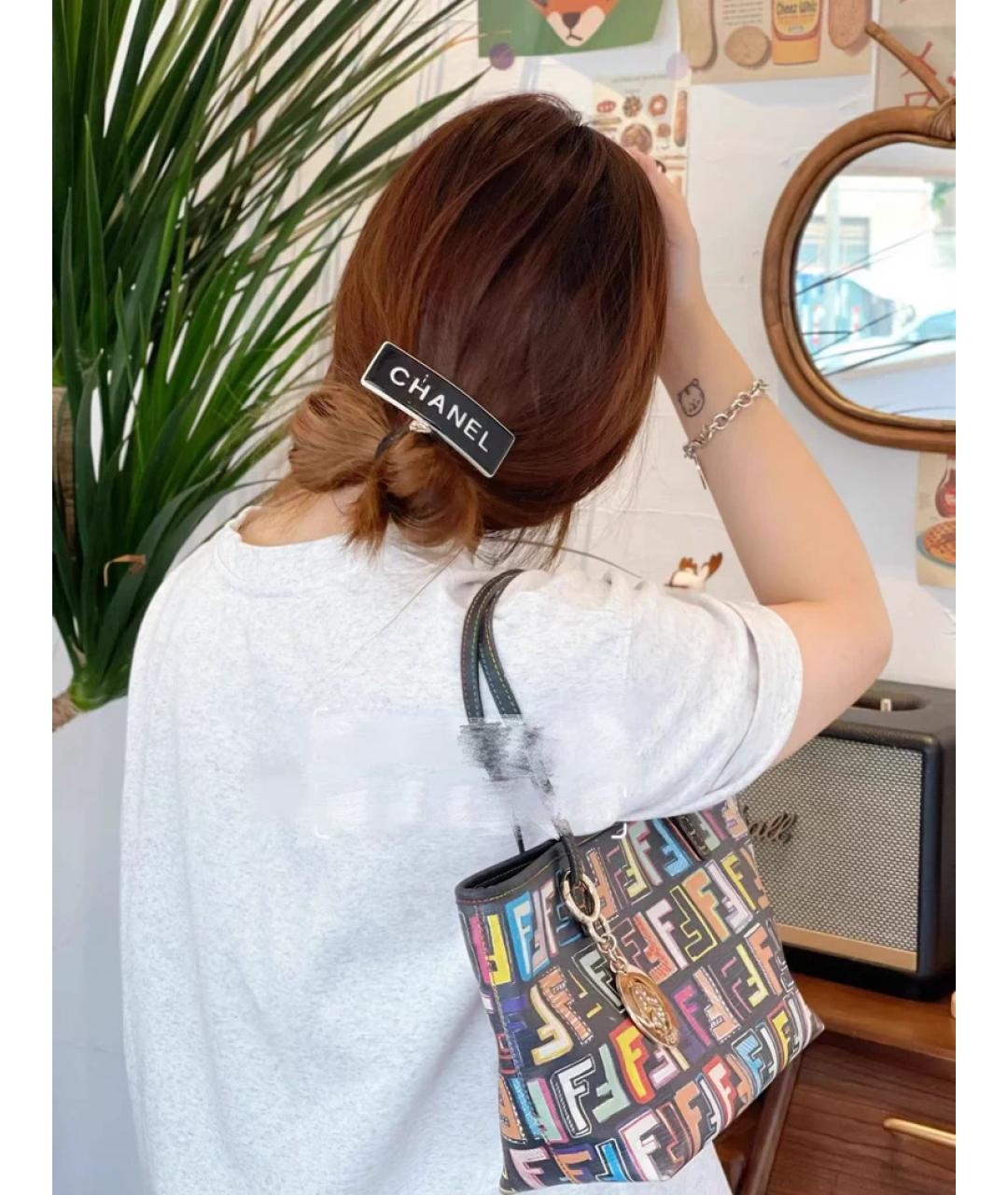 CHANEL Черная заколка, фото 6