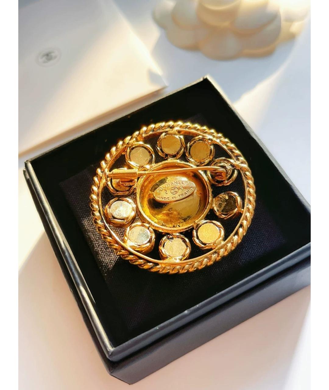 CHANEL Золотая металлическая булавка / брошь, фото 3
