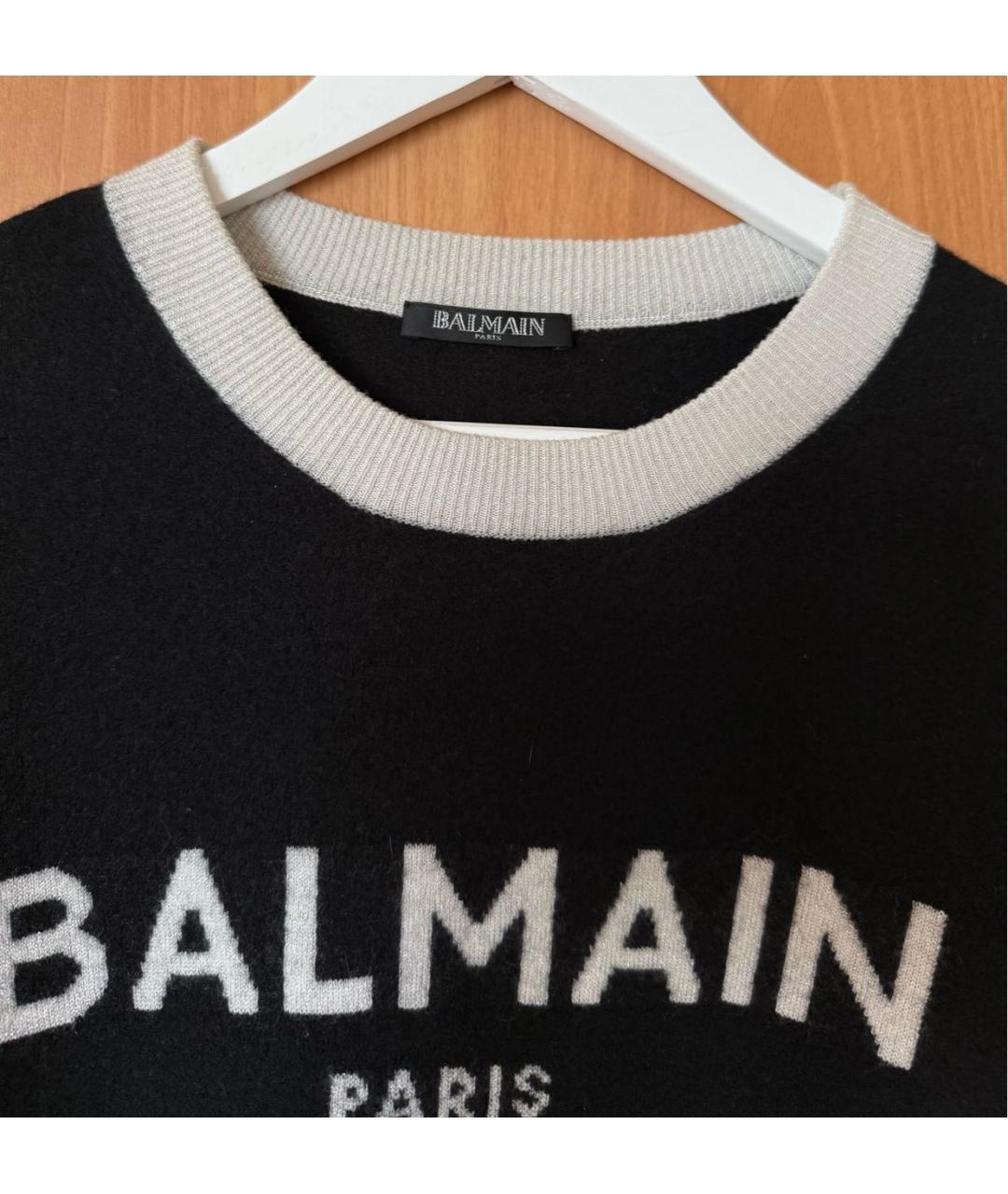 BALMAIN Черный шерстяной джемпер / свитер, фото 4