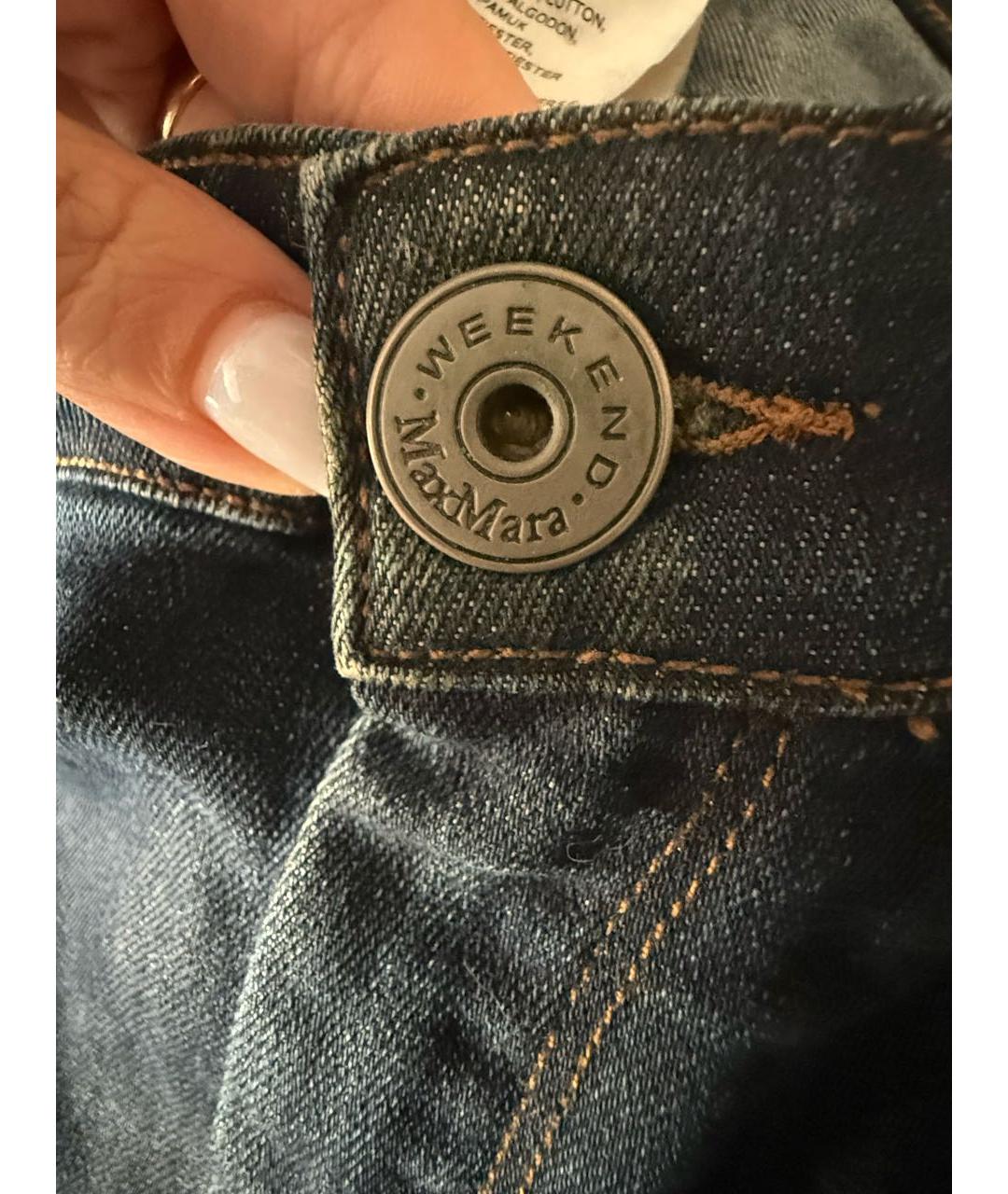 WEEKEND MAX MARA Синие хлопковые прямые джинсы, фото 4