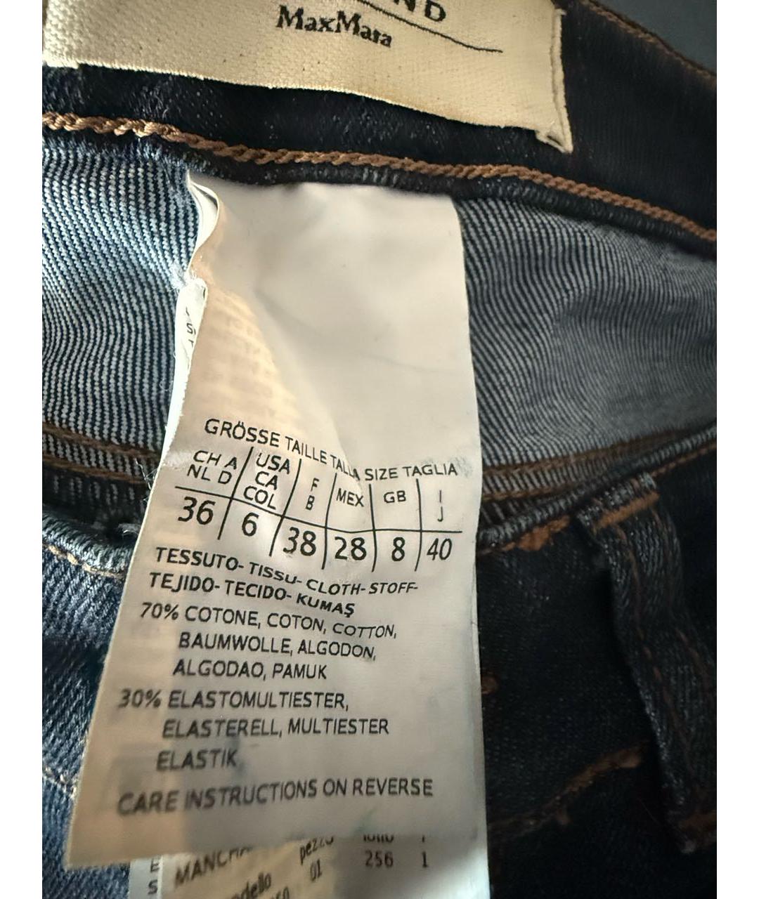 WEEKEND MAX MARA Синие хлопковые прямые джинсы, фото 7