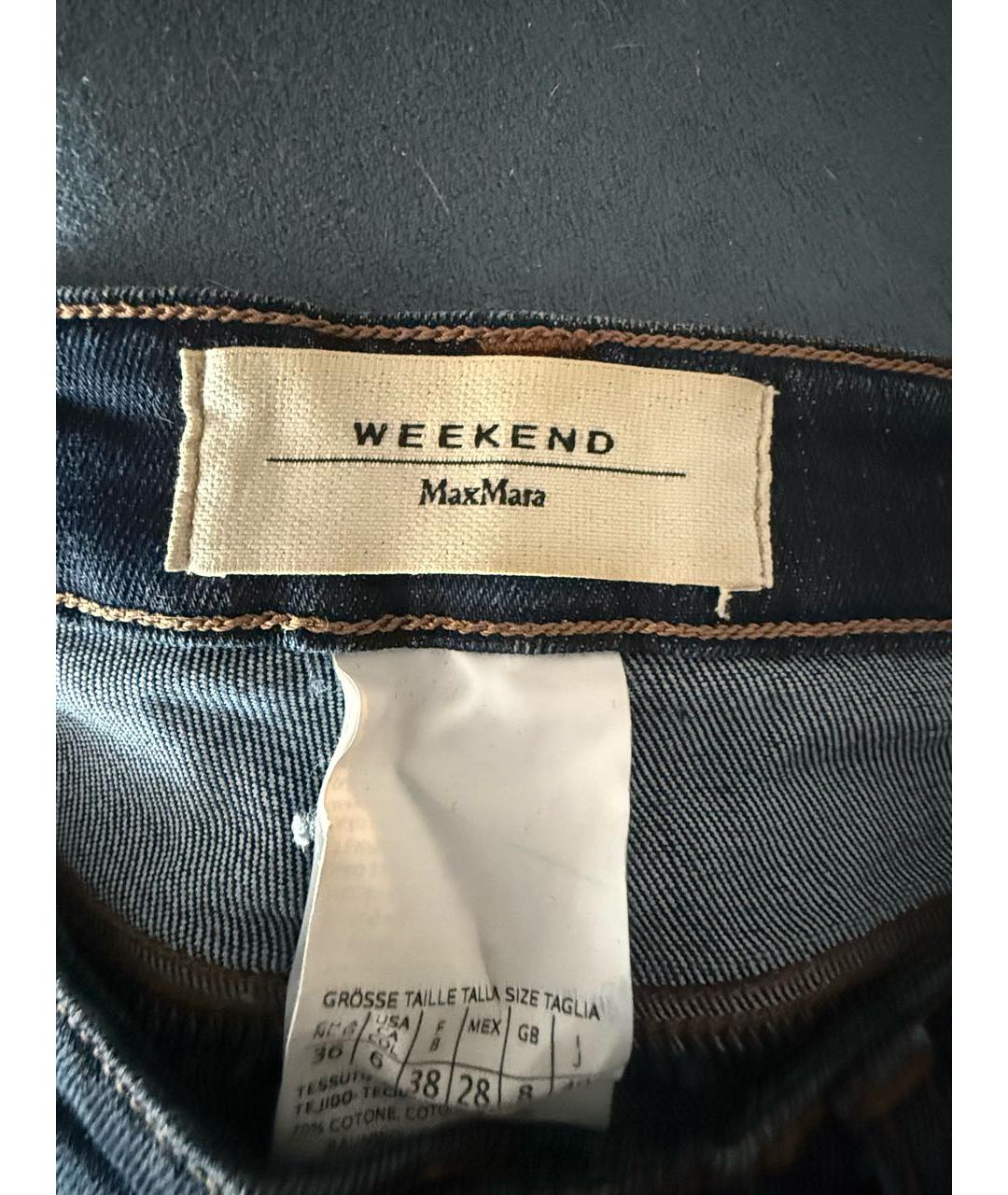 WEEKEND MAX MARA Синие хлопковые прямые джинсы, фото 3