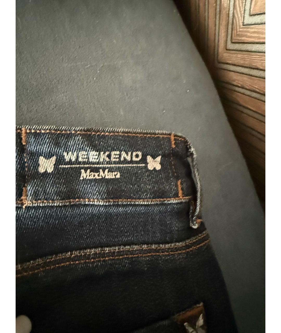 WEEKEND MAX MARA Синие хлопковые прямые джинсы, фото 6