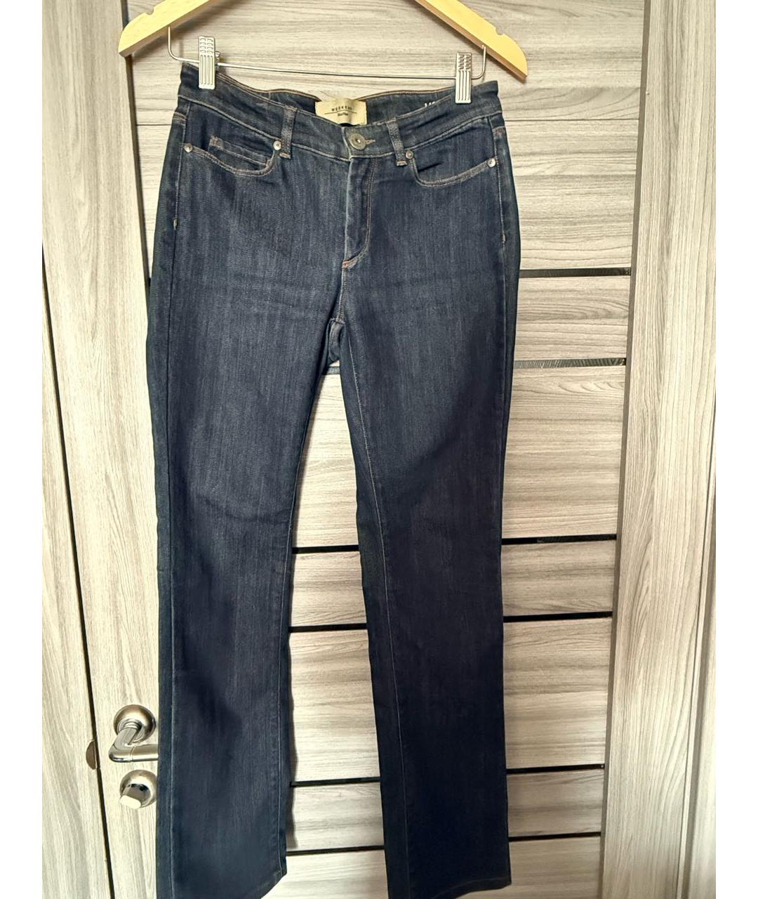 WEEKEND MAX MARA Синие хлопковые прямые джинсы, фото 8