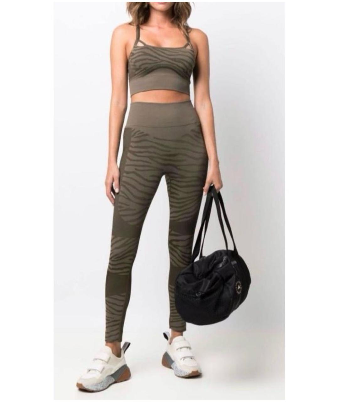 ADIDAS BY STELLA MCCARTNEY Хаки синтетические леггинсы и велосипедки, фото 4