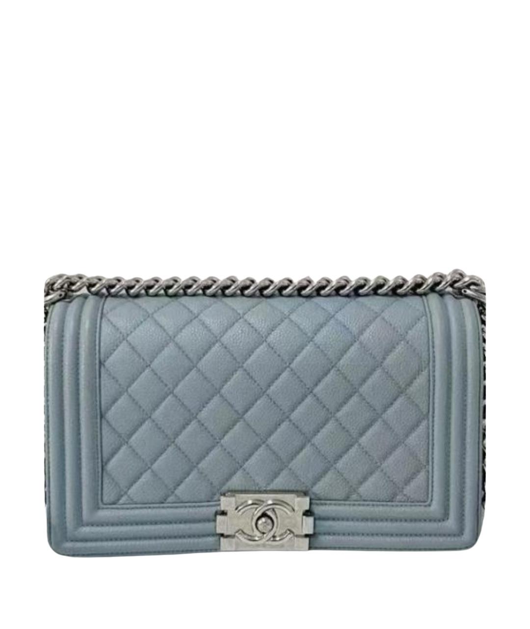 CHANEL Голубая кожаная сумка через плечо, фото 1