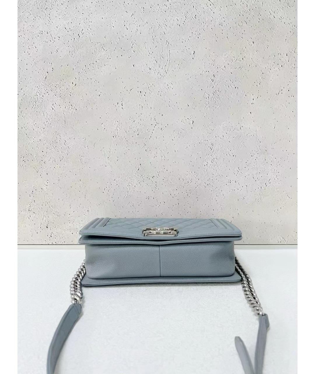 CHANEL Голубая кожаная сумка через плечо, фото 5