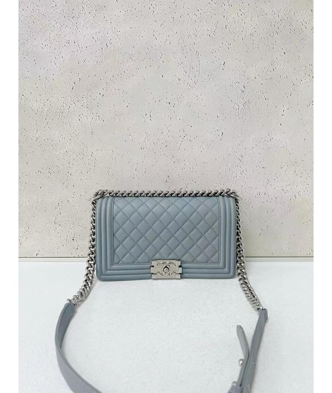 CHANEL Голубая кожаная сумка через плечо, фото 7