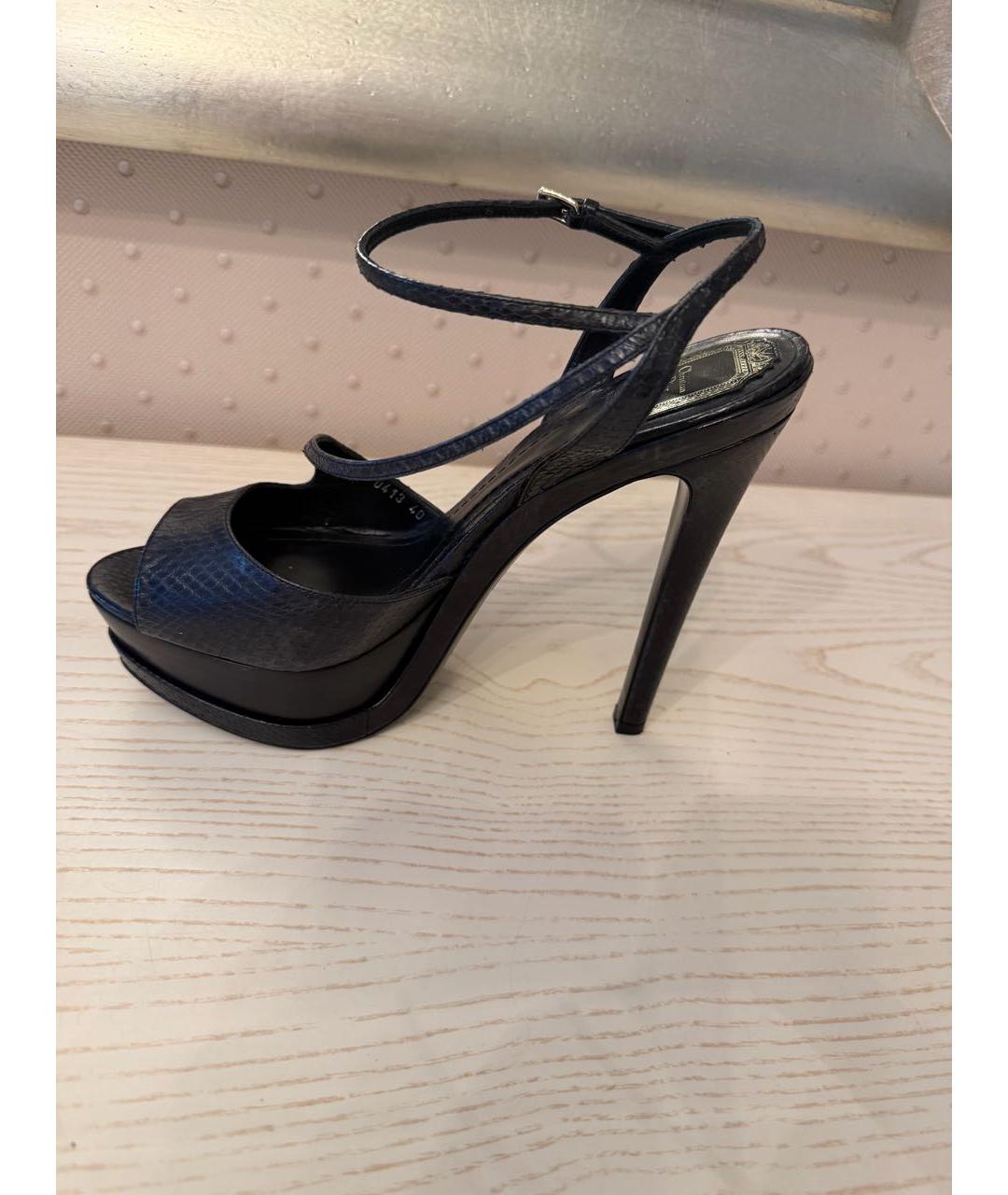 CHRISTIAN DIOR Черные кожаные босоножки, фото 9