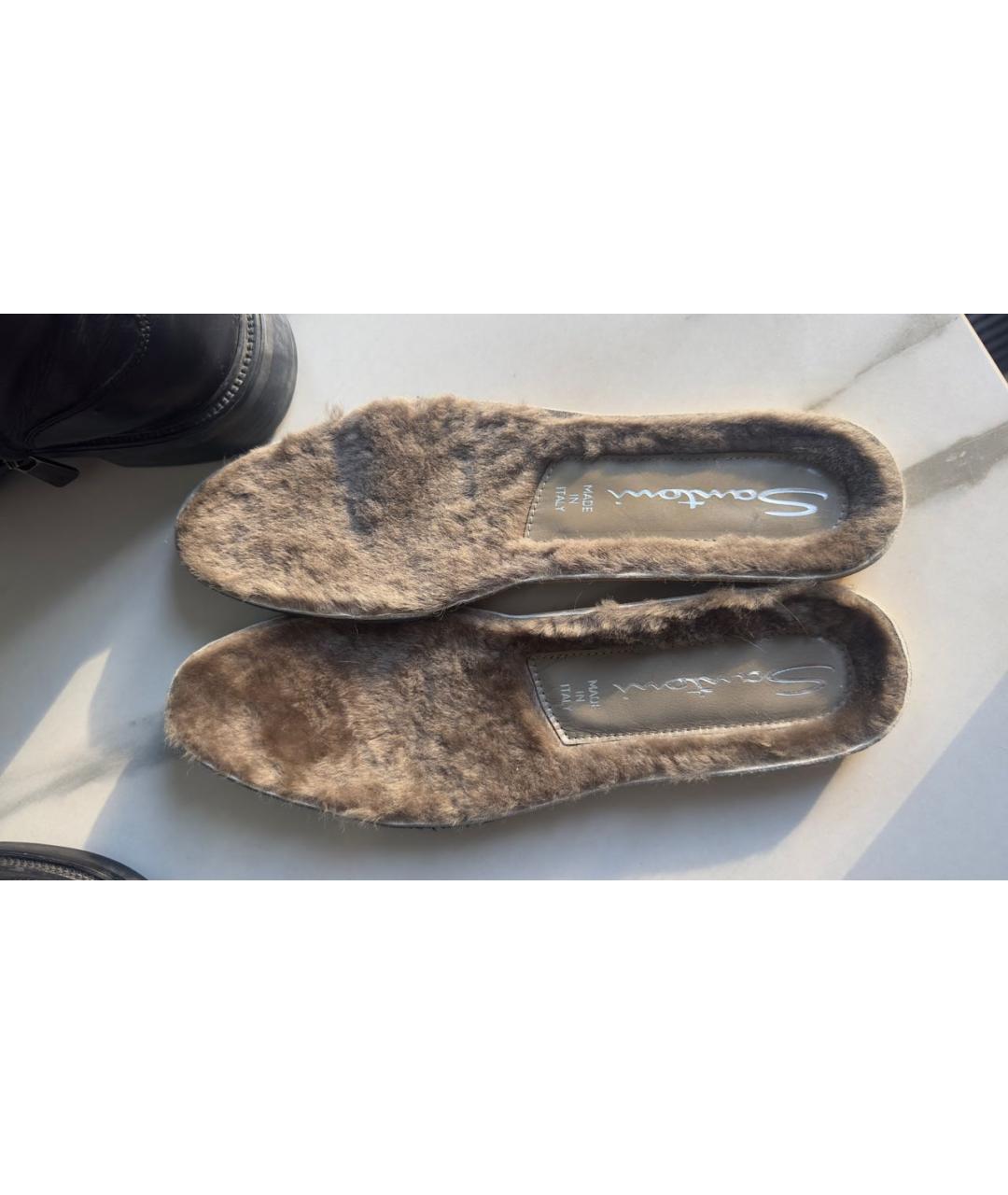 SANTONI Черные кожаные ботинки, фото 8