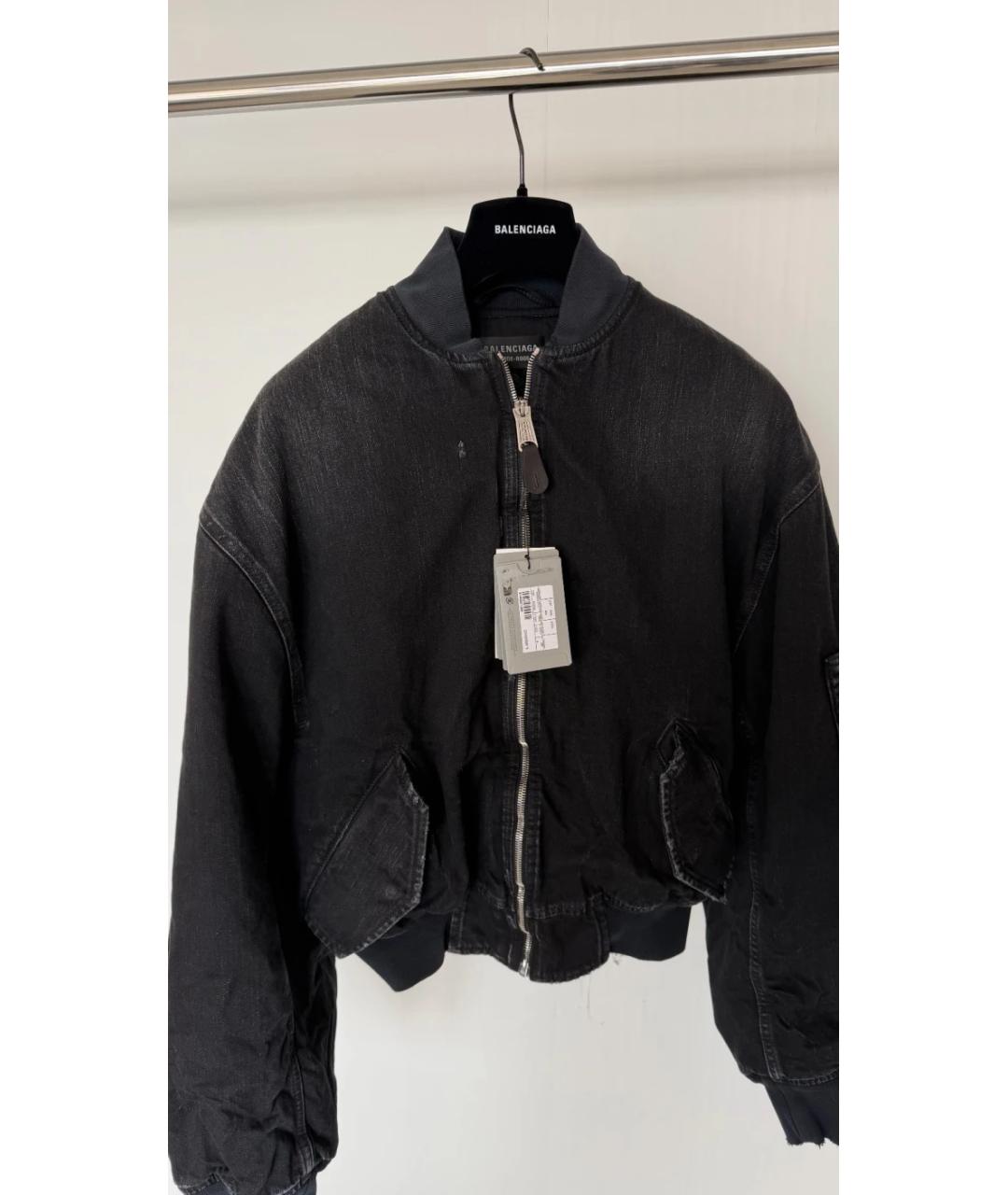 BALENCIAGA Черная деним куртка, фото 2