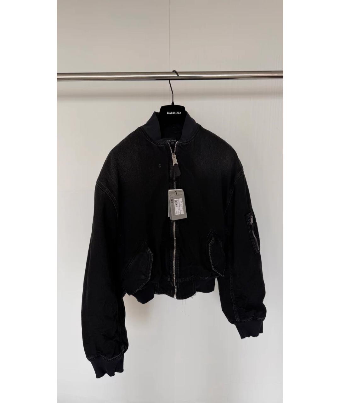 BALENCIAGA Черная деним куртка, фото 4