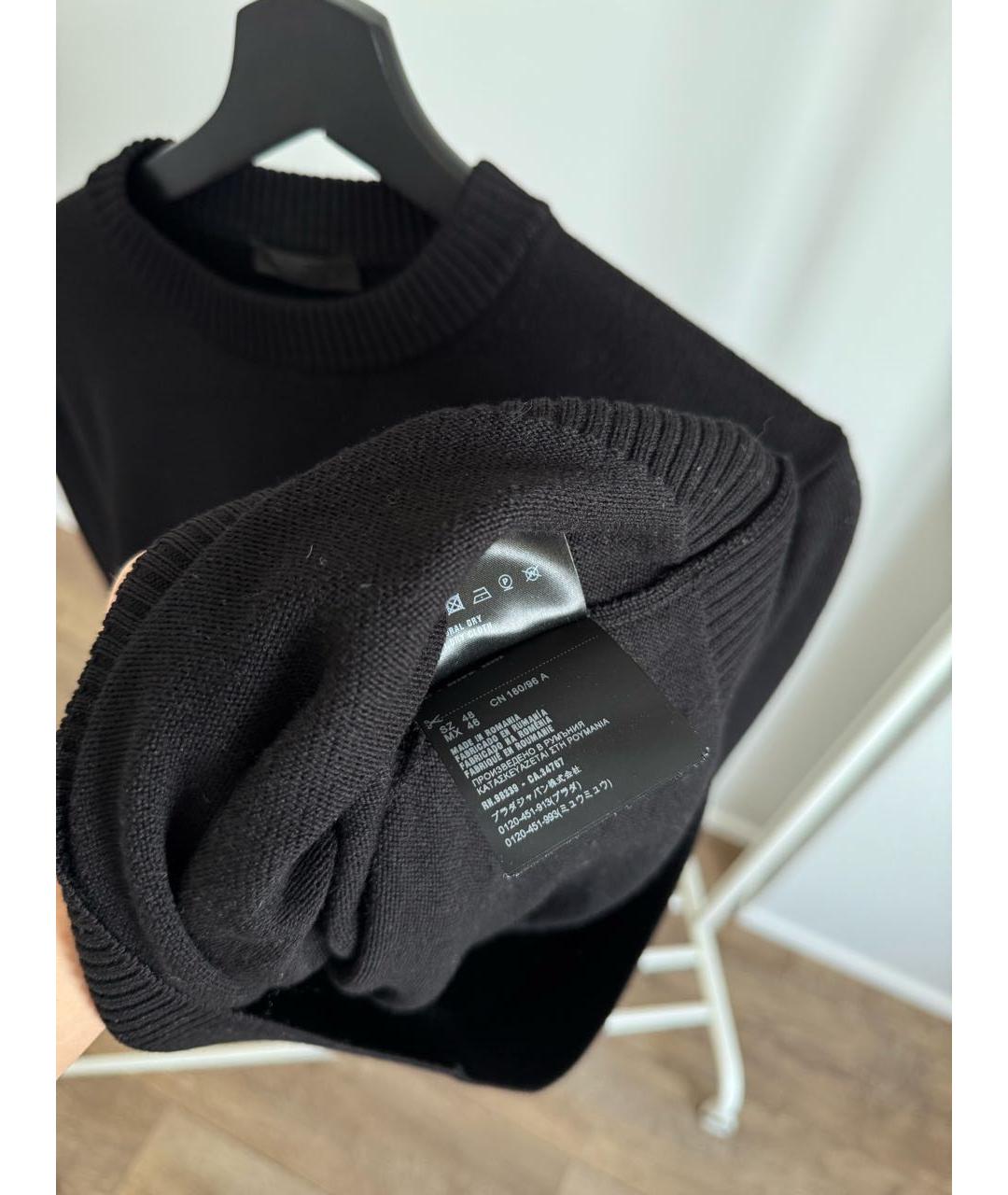 PRADA Черный шерстяной джемпер / свитер, фото 3