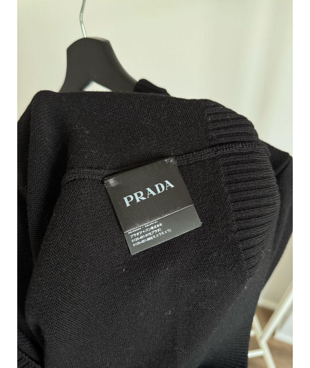PRADA Черный шерстяной джемпер / свитер, фото 2