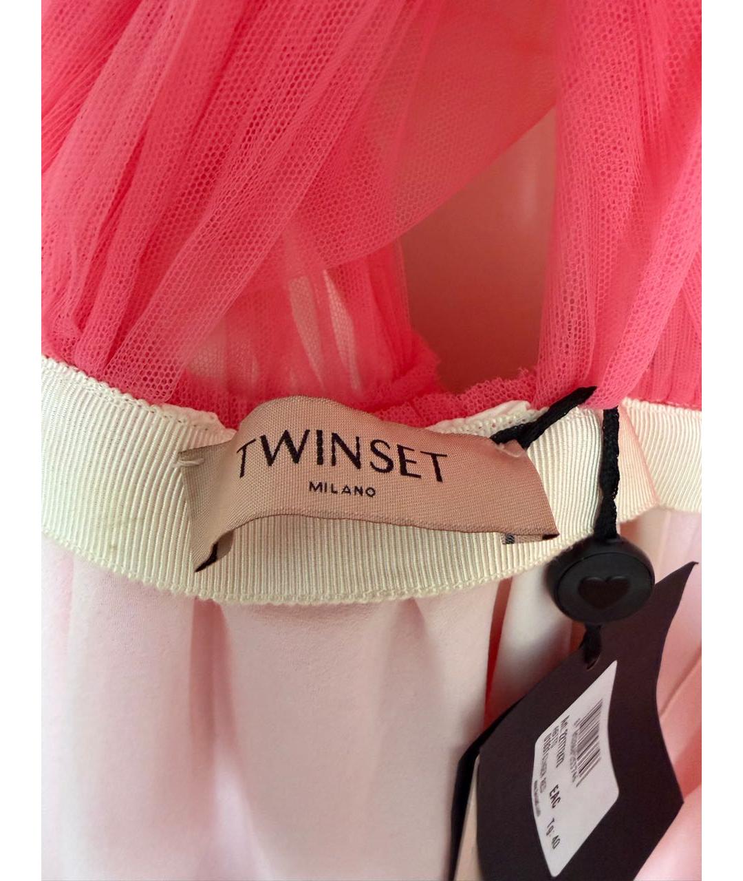 TWIN-SET Розовое полиэстеровое вечернее платье, фото 3