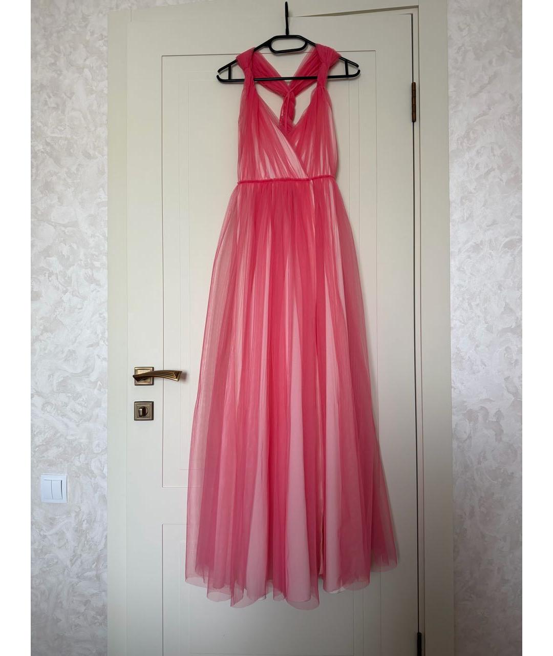 TWIN-SET Розовое полиэстеровое вечернее платье, фото 9