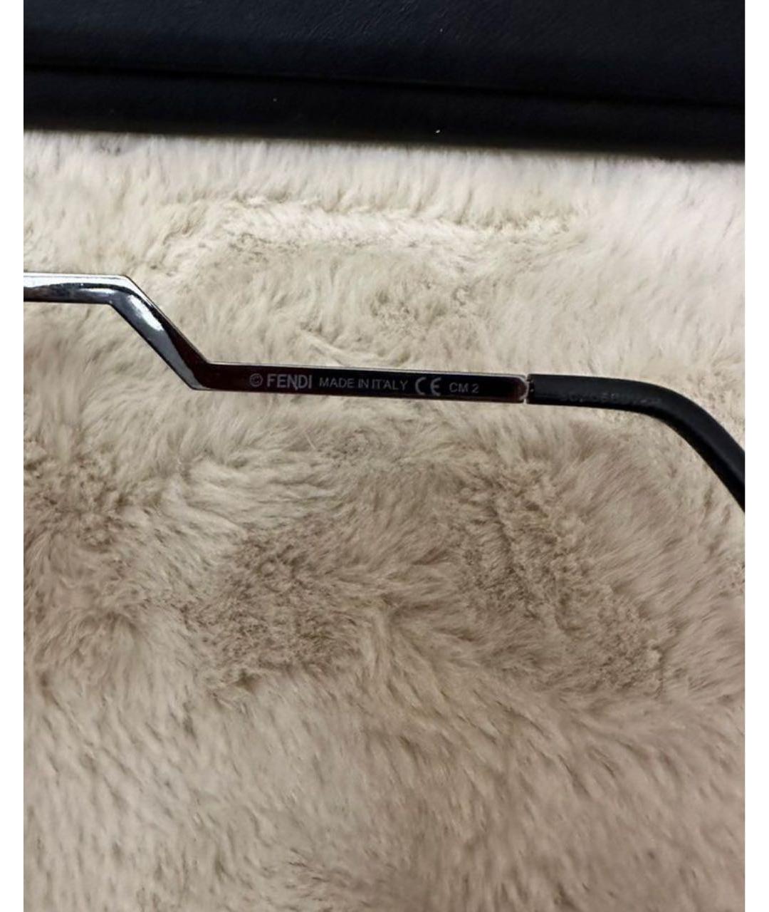 FENDI Черные металлические солнцезащитные очки, фото 5