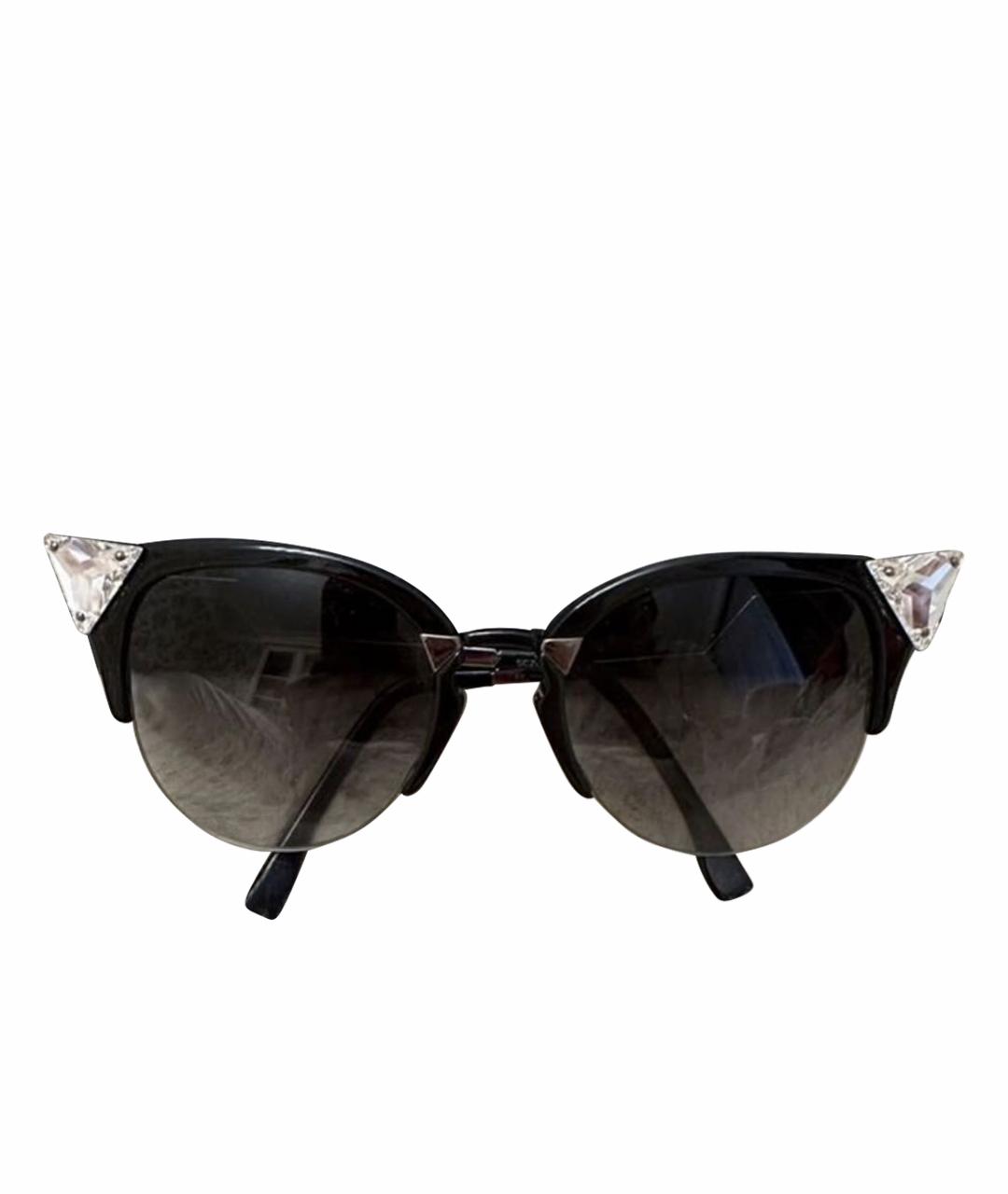 FENDI Черные металлические солнцезащитные очки, фото 1