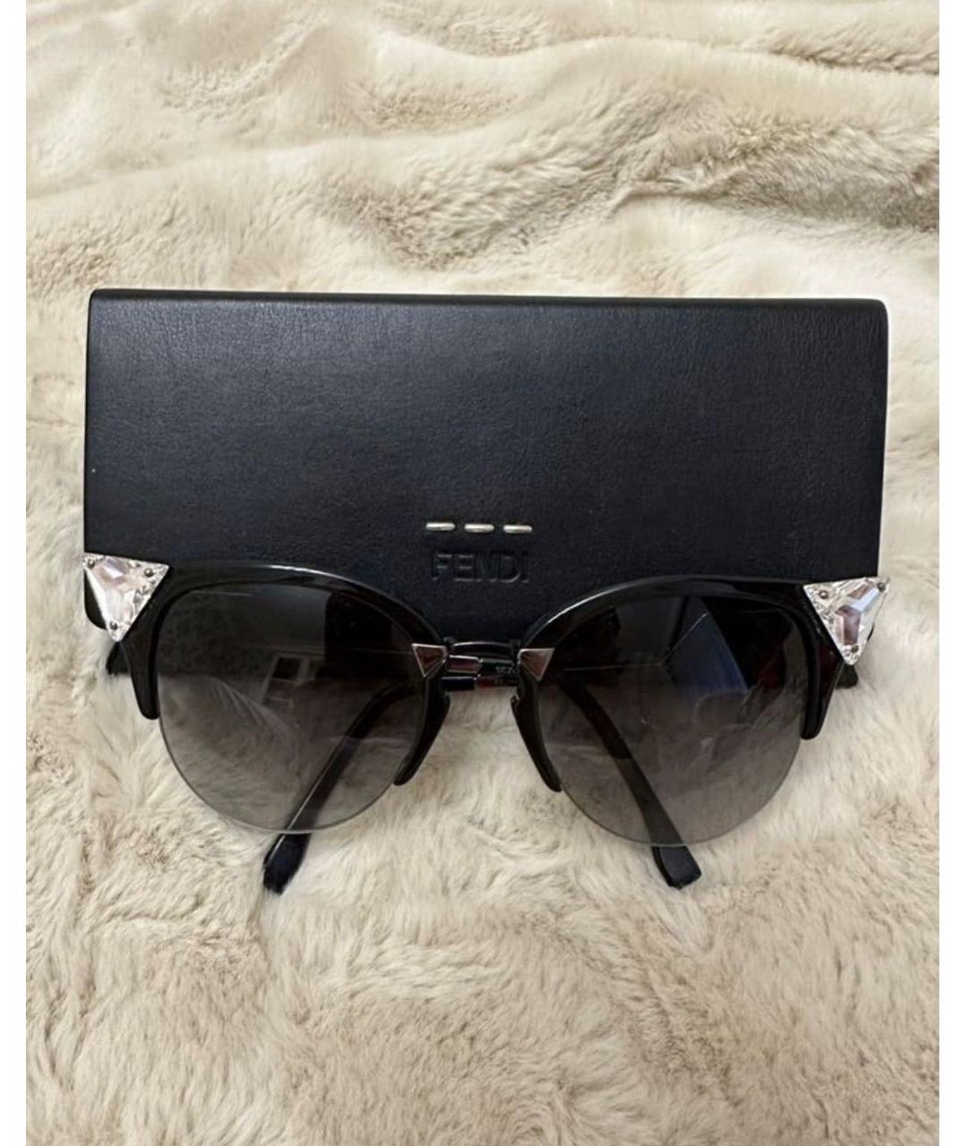 FENDI Черные металлические солнцезащитные очки, фото 8