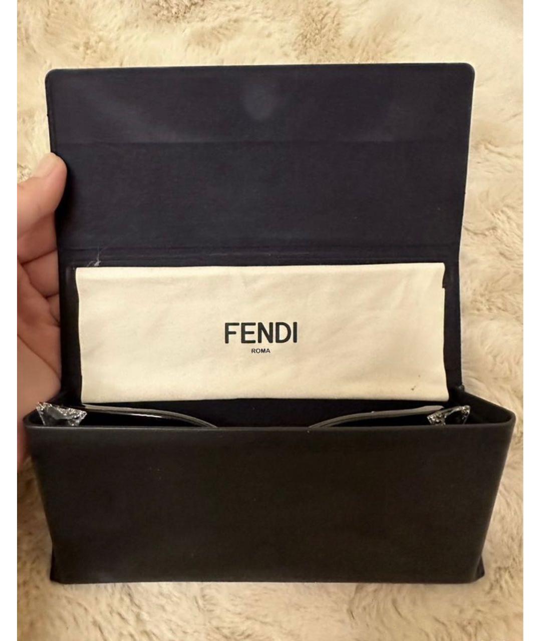 FENDI Черные металлические солнцезащитные очки, фото 4